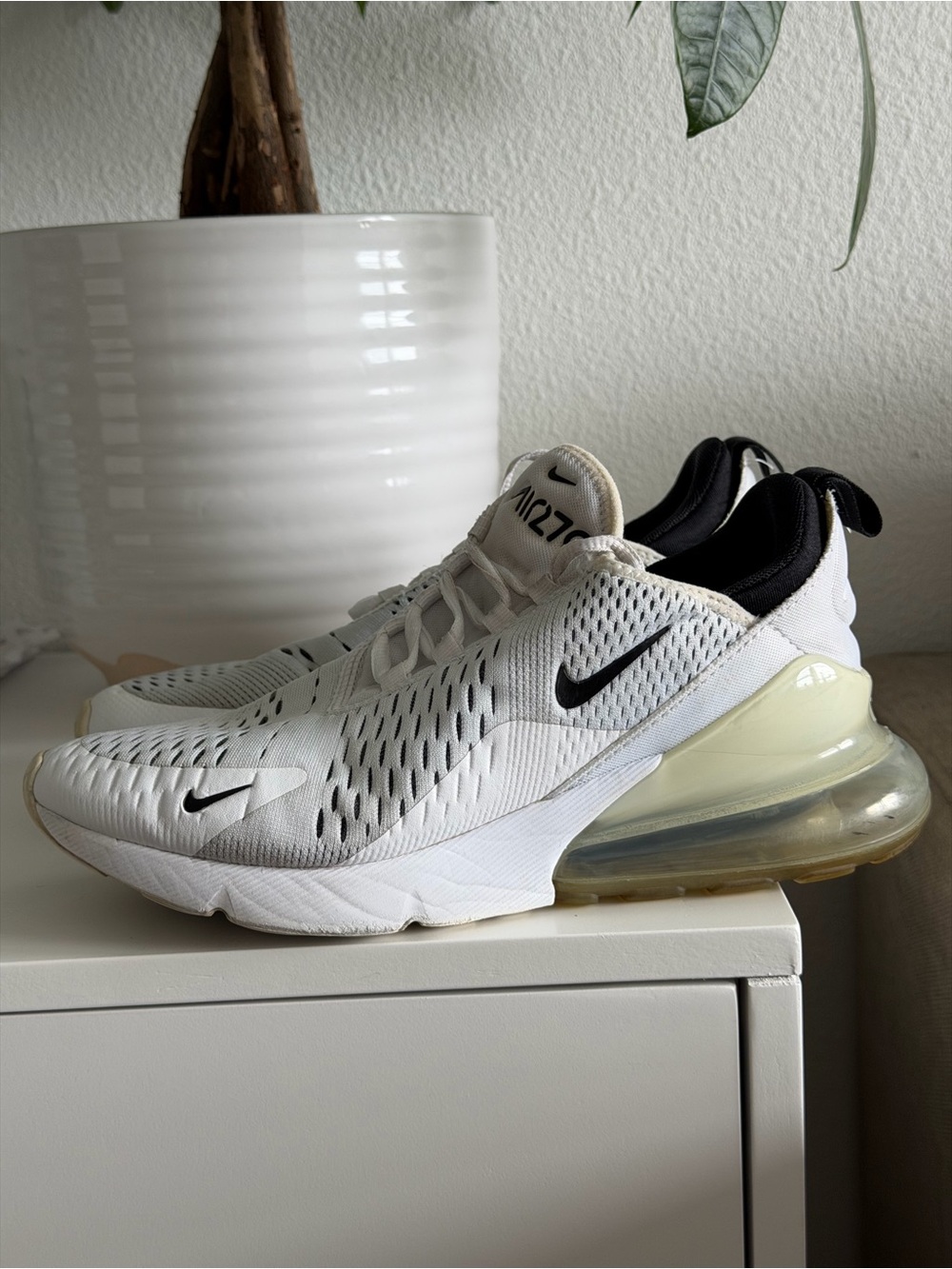 Nike Men’s Air Max 270 Sneakers - White with Black Accents